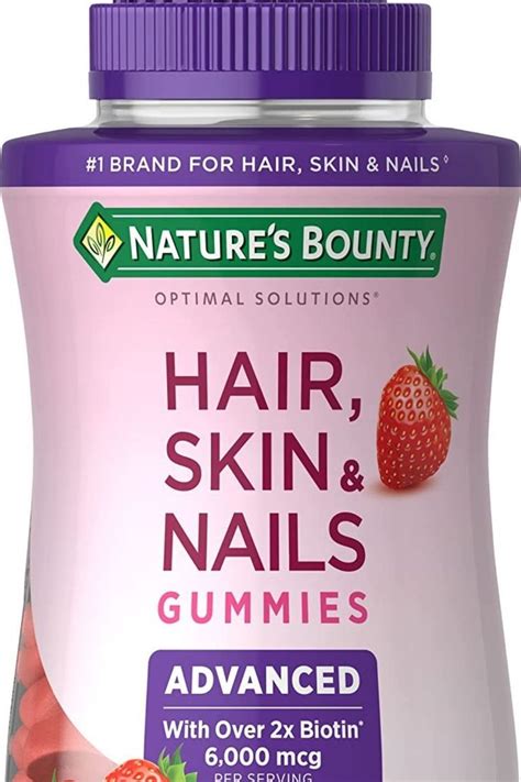 Natures Bounty Optimal Solutions Advanced Hair Skin And Nails Gummies Strawberry 200 Count