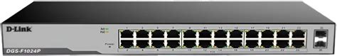 D Link 24 Port 10 100 1000 Mbps Unmanaged PoE Switch With 2 SFP Ports