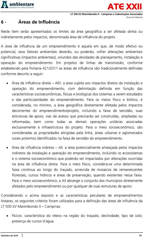 6 Áreas De Influência Delimitação Das Áreas De Influência Área De