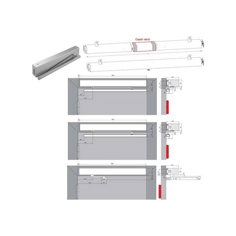 Sélecteur ESR double porte RF entraxe charnière de 1450 à 2800mm