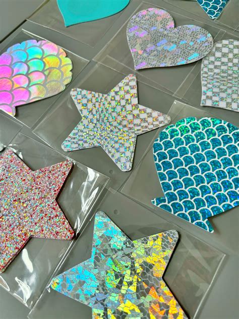 Sexy Gift Heart Nipple Pastiessilver Sparkling Glitter Boobs Cover Holographic Tits Stickers