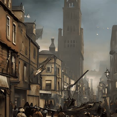 Realistic Oil Painting Of A Plague Hit Street Of Dunwall Creative Fabrica