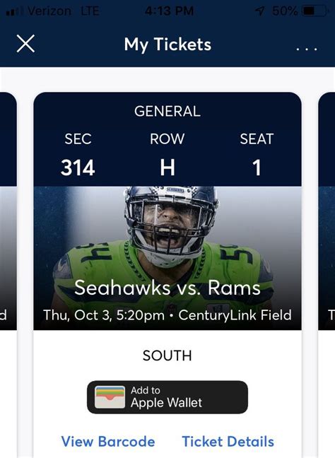 Seattle Seahawks Vs Los Angeles Rams Aisle Seats For Sale In Bellevue