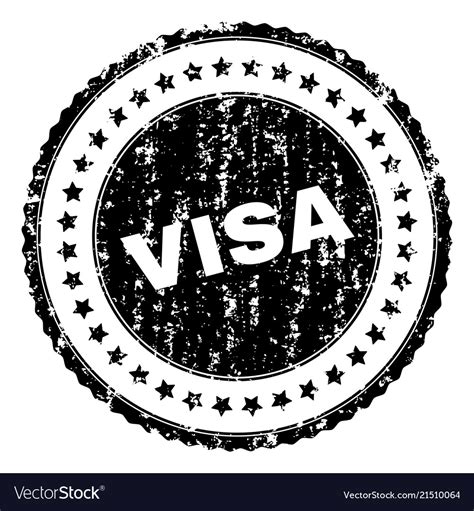 Grunge Textured Visa Stamp Seal Royalty Free Vector Image