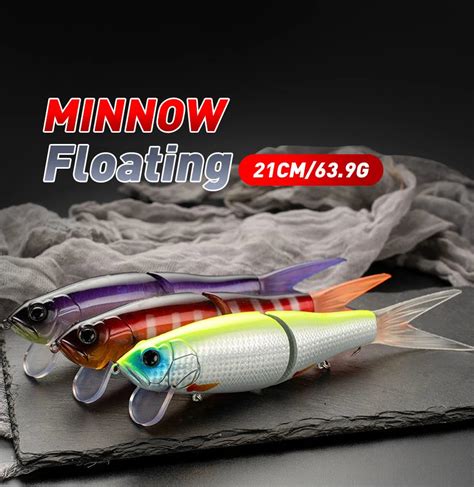 210mm 64g Predator Multi Jointed Swim Baits Floating Minnow Lure 2