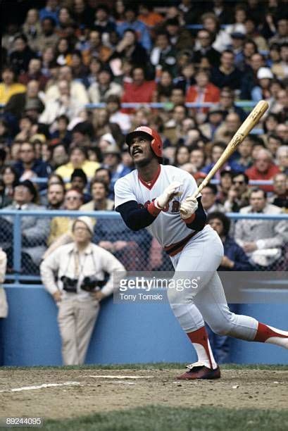 Outfielder Jim Rice Of The Boston Red Sox Watches The Ball Hes Just