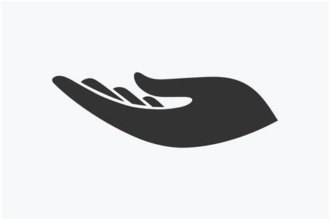 Hand flat icon. Giving hand icon. Cupped hand silhouette icon. 43107907 Vector Art at Vecteezy