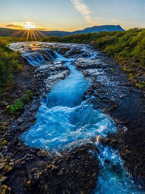 Fonds D Ecran Islande Montagnes Levers Et Couchers De Soleil Chute D