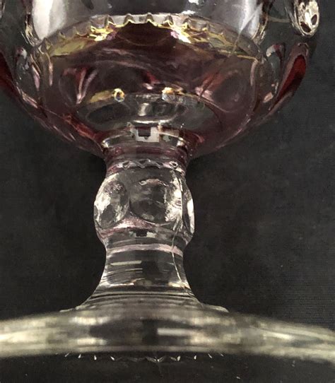 Tiffin Franciscan Kings Crown Thumbprint Ruby Flash Goblet Set Of 2 Water Wine Ebay