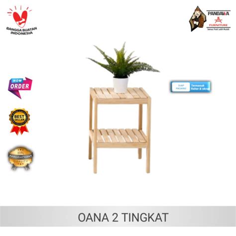 Jual Oana Wooden Shelf 2 Tingkat Rak Kayurak Serbaguna Rak Display