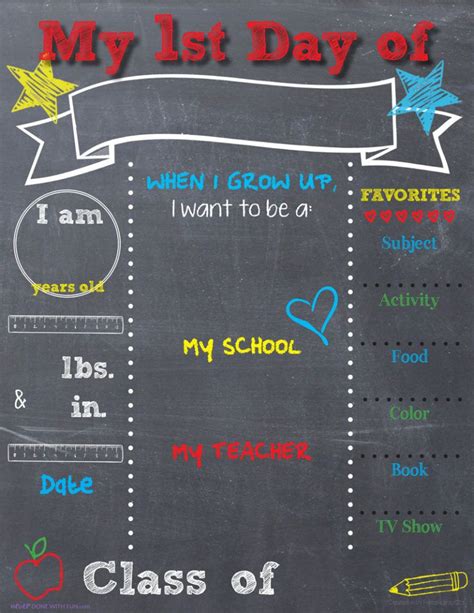 Printable Back-to-School Chalkboard Sign | School signs, School ...