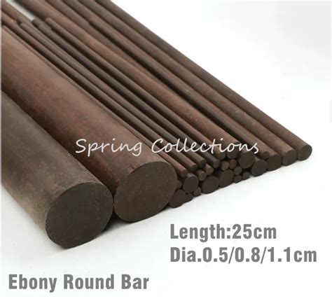 L25cm Dia 0 5 0 8 1 1cm Ebony Unfinished Round Bar Wood Diy Handle