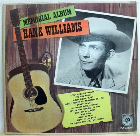 Hank Williams Memorial Album 1959 Mgm Lp E3272 Ex Vinyl