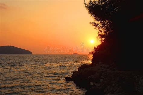 Sunset In Vela Luka Croatia Stock Image Image Of Europe Water