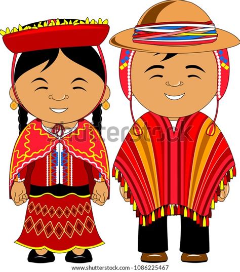 Man Woman Traditional Costume Vector Flat Vector De Stock Libre De Regalías 1086225467