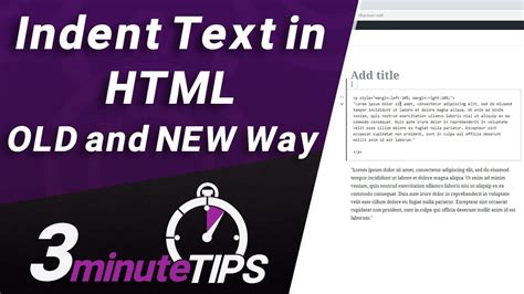 Indent A Paragraph In Html The Old Way And The New Way Youtube