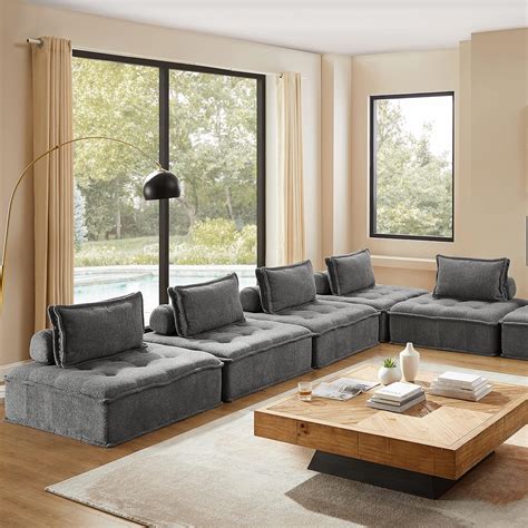 Amazon Art Leon Modular Sectional Sofa Couch Modern Square