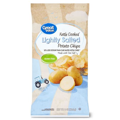 Great Value Kettle Cooked Lightly Salted Potato Chips Oz