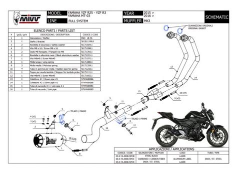 X YA 0008 SM3C ESCAPE COMPLETO MIVV POWER STEEL MK3 CARBONO YAMAHA MT