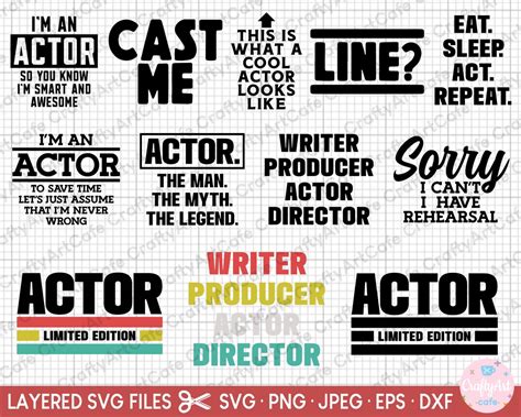 Actor Svg Theater Svg Actress Svg Png Bundle Free Commercial Use Cricut Etsy