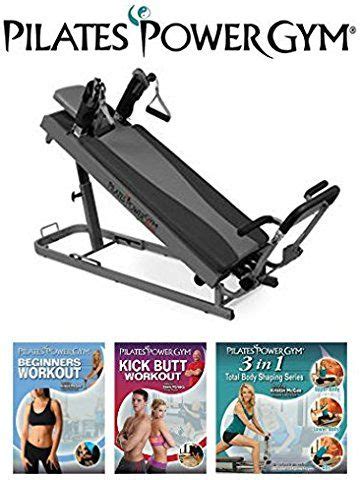 Pilates Power Gym 'Pro' 3-Elevation Mini Reformer Exercise System with 3 Pilates Workout DVDs ...