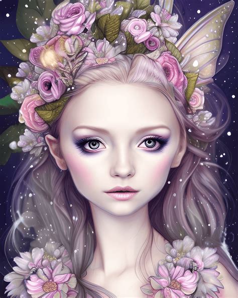 Beautiful Adorable Hyper Detailed Full Face Portrait Of Pixie Fairy