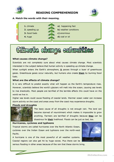 Climate Change Printable Worksheets Printable Worksheets