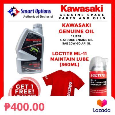 Kawasaki Genuine Oil Sae W Api Sl Liter With Loctite Ml