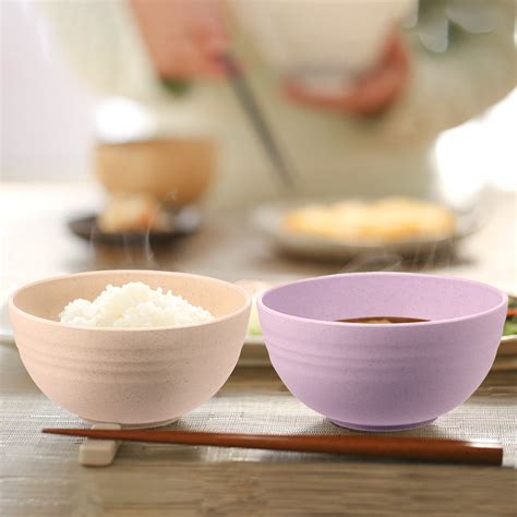 5pcs Unbreakable Cereal Bowls Reusable Wheat Straw Bowls Microwave And Dishwasher Safe For Home