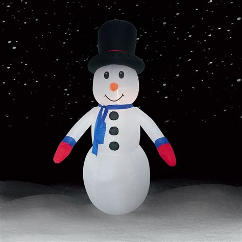 The Holiday Aisle® Snowman With Jacket And Top Hat Holly Inflatable