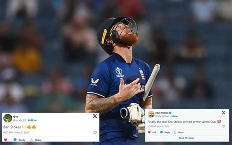 Twitter Reacts As Ben Stokes Slams His First Ever World Cup Hundred