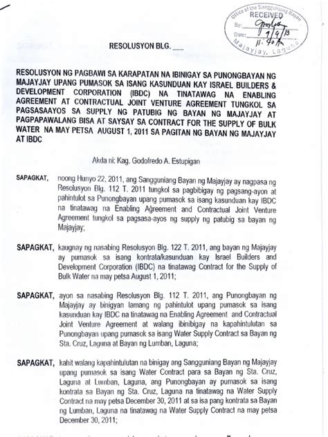 Resolusyon Sa Pagbawi Ng Karapatan 992013