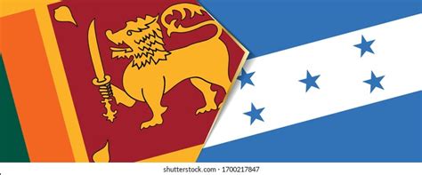 Sri Lanka Honduras Flags Two Vector Stock Vector Royalty Free