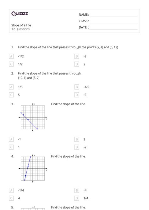 50 Slope Of A Line Worksheets On Quizizz Free And Printable