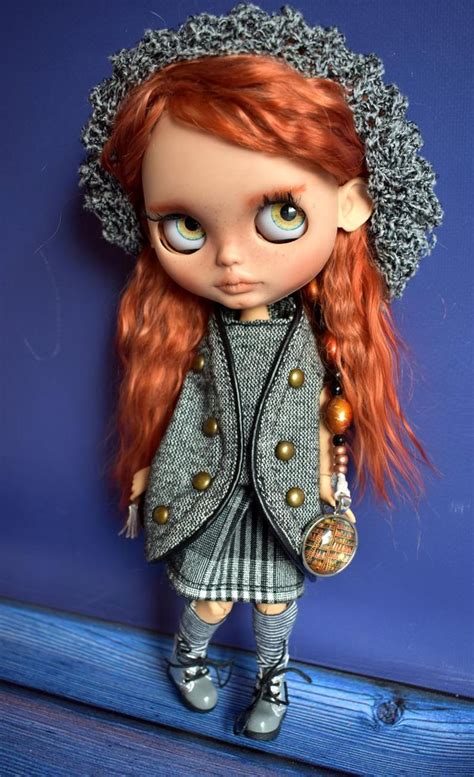 Nikola Blythe Custom Doll With Natural Mohair Weft Blythe Etsy Custom Dolls Dolls Blythe Dolls