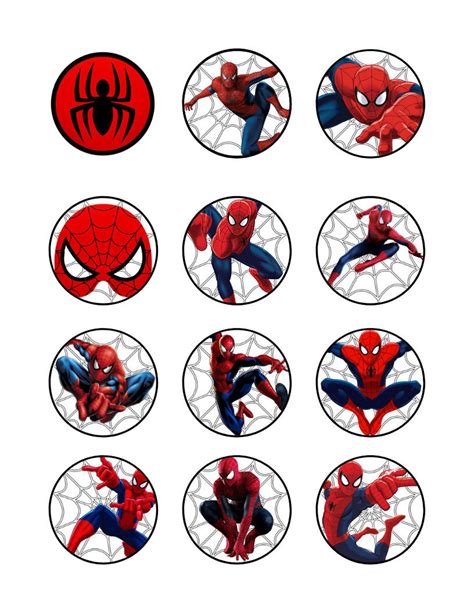 Spiderman Cupcake Toppers Spiderman Cupcake Toppers | Etsy in 2022 ...