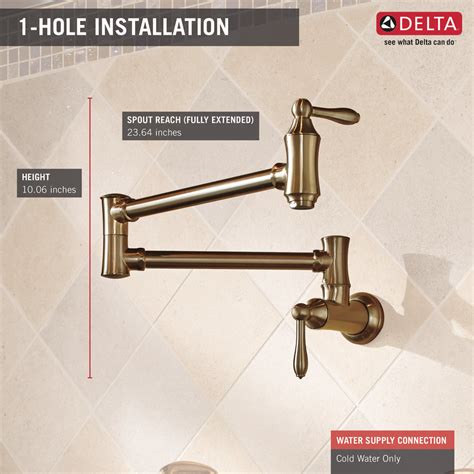 Delta 1177lf Cz Traditional Pot Filler Champagne Bronze Plumbing Online Canada