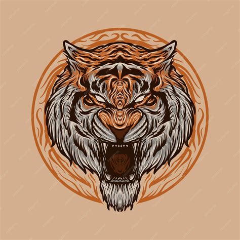 Roaring Tiger Head Drawing