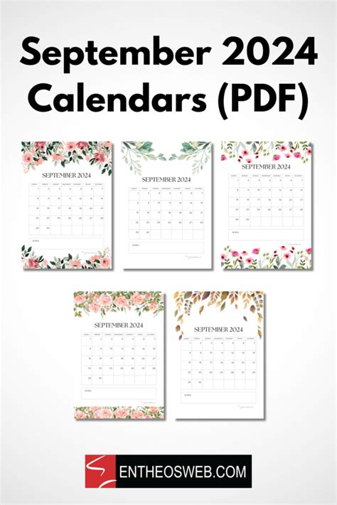 Free September Calendars Pdf Entheosweb