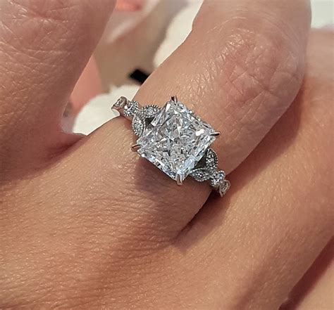 Lab Diamond Engagement Ring Igi Certified 3 Ct Radiant Cut Etsy