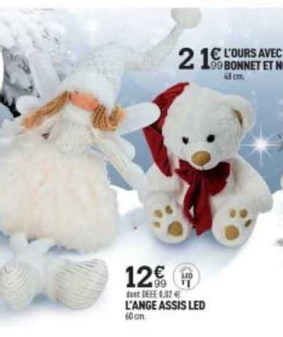 Promo L Ange Assis Led L Ours Avec Bonnet Chez Centrakor ICatalogue Fr