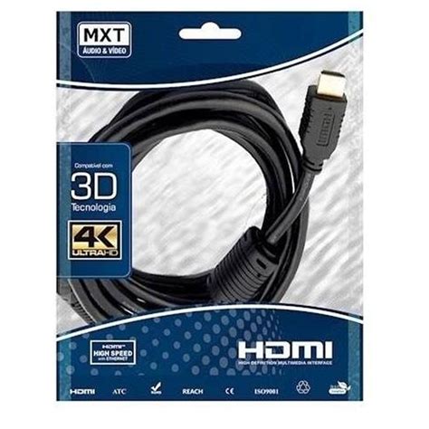 Cabo Hdmi Metros K Ultra Hd D Filtro Pino Dourado Mastertel