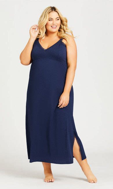 Plus Size Nightgowns Maxi Dress Navy Night Gown Maxi Dress