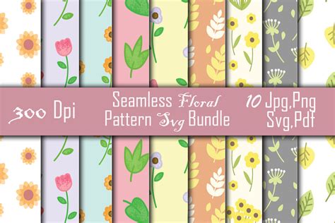 Seamless Floral Pattern Svg Bundle Graphic By Creative Design Store