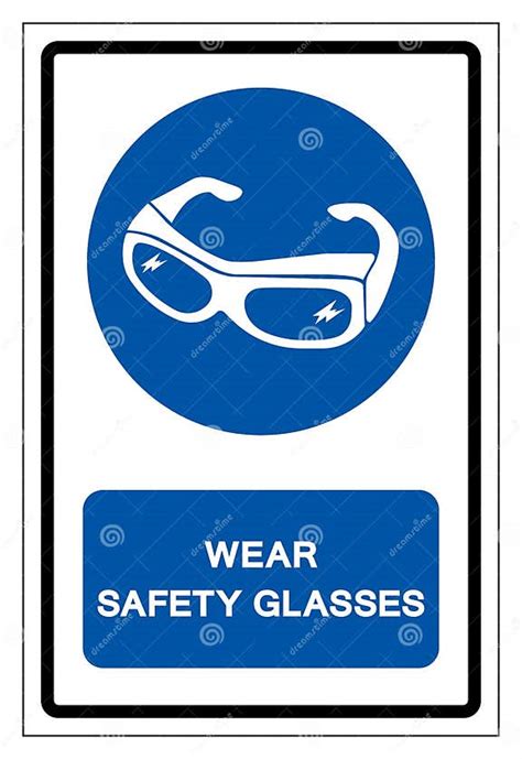 Wear Safety Glasses Symbol Signvector Illustration Isolated On White Background Label Eps10