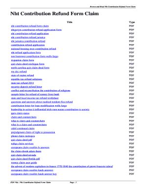 Fillable Online Nht Contribution Refund Form Claim Nht Contribution