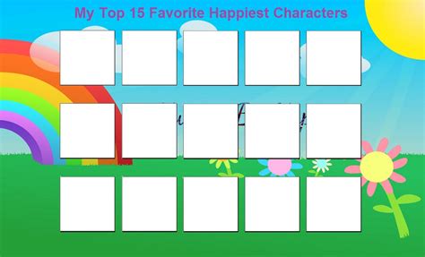 My Top 15 Favorite Happiest Characters Meme By Purplelion12 On Deviantart