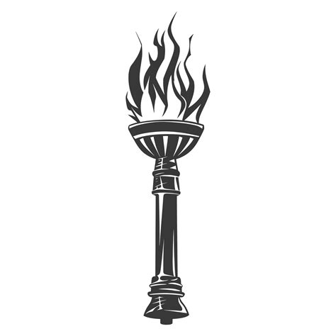 Ai Generated Silhouette Torch Black Color Only 40735098 Png