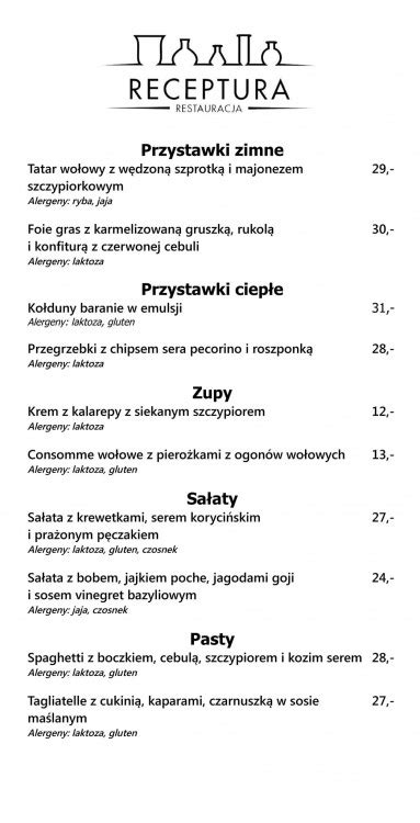 Restauracja Receptura Bia Ystok Opinie Oceny Menu Recenzje Mapa