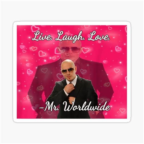 Mr Worldwide Pitbull Valentine Sticker For Sale By Garyparkerrr